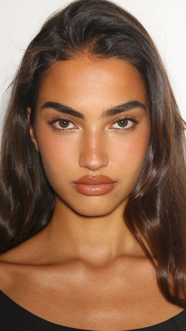 Casting portrait: model with long brown hair